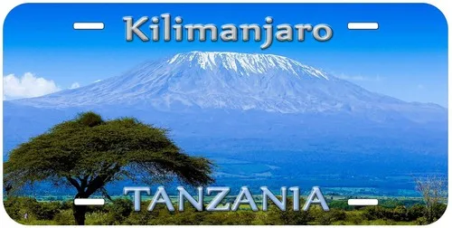 كليمنجارو تنزانيا لوحة ترخيص السيارة المبتكرة من الألومنيوم