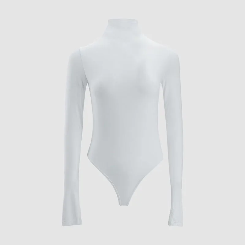 

Women's Slim-Fit Base Layer, Stand-Up Collar Long-Sleeve Bodysuit, Premium Commuter Top, 2026 Spring New Arrival, T-Shirt, Y2K