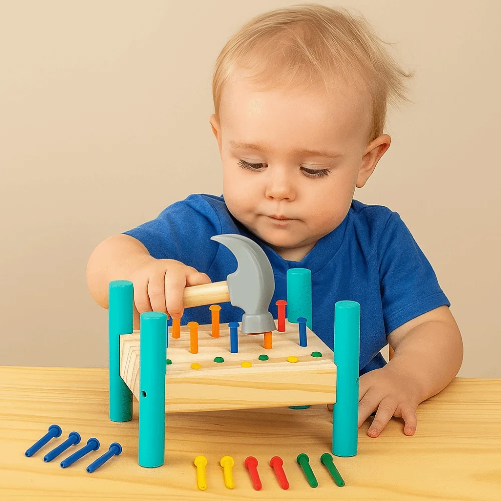 Outil de frappe Montessori, jouet en plastique, apprentissage précoce, panneau perforé Double face, outil d'assemblage, formation des compétences de vie