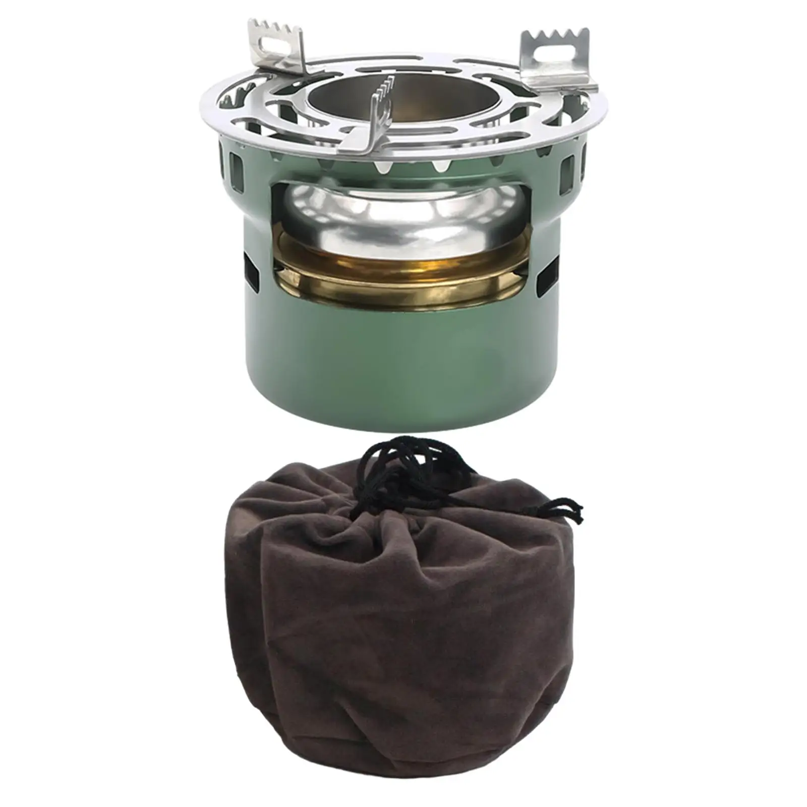 

Alcohol Stove with Pot Stand, Storage Bag Portable Aluminum Alloy Spirit Burner for BBQ Cooking Outdoor Hiking Kitchen Equipment