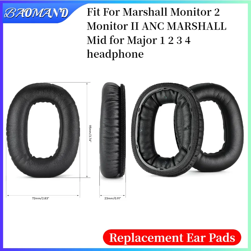 

Replacement Protein Leather Ear Pads Cushion Cover Earpads for Marshall Monitor 2 Monitor II ANC for Major 1 2 3 4 Headset