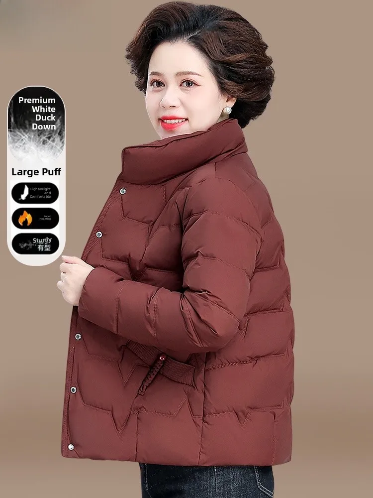 

ort White Du down Jaet Winter Clothes for ly Women New Chinese Sle Small Cotton Coat Faionable Straight Cut