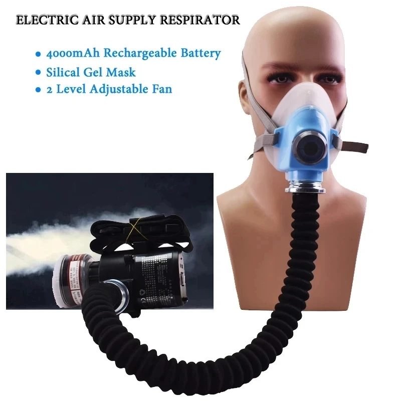 Portable Electric Auxiliary Breath Gel Chemical For Mask Weld Spraying Gas Painting Silica Polishing Resiprator Work Safety