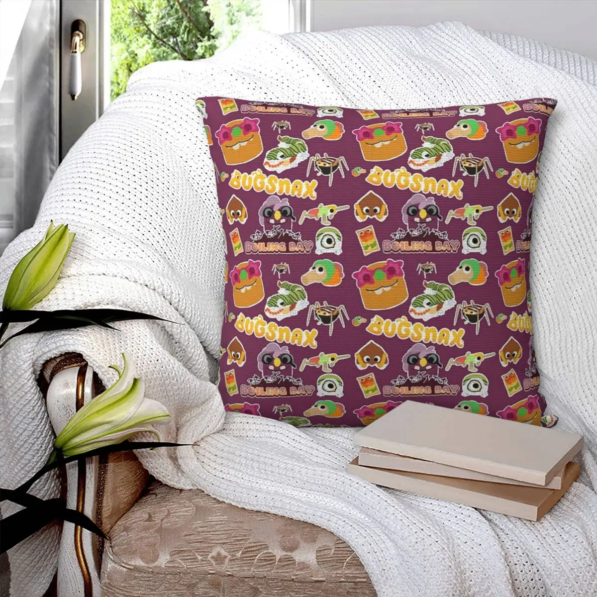 

Boiling Bay Bugsnax Fan Art Square Pillowcase Pillow Cover Polyester Cushion Zip Decorative Comfort Throw Pillow for Home Sofa