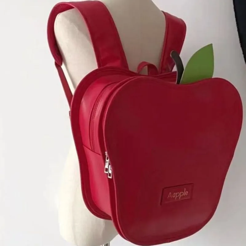 Cartoon Cute Apple Backpacks Y2K Creative Cute Large Capacity Backpacks Harajuku Shoulder Bag Schoolbag Kids Travel Backpacks