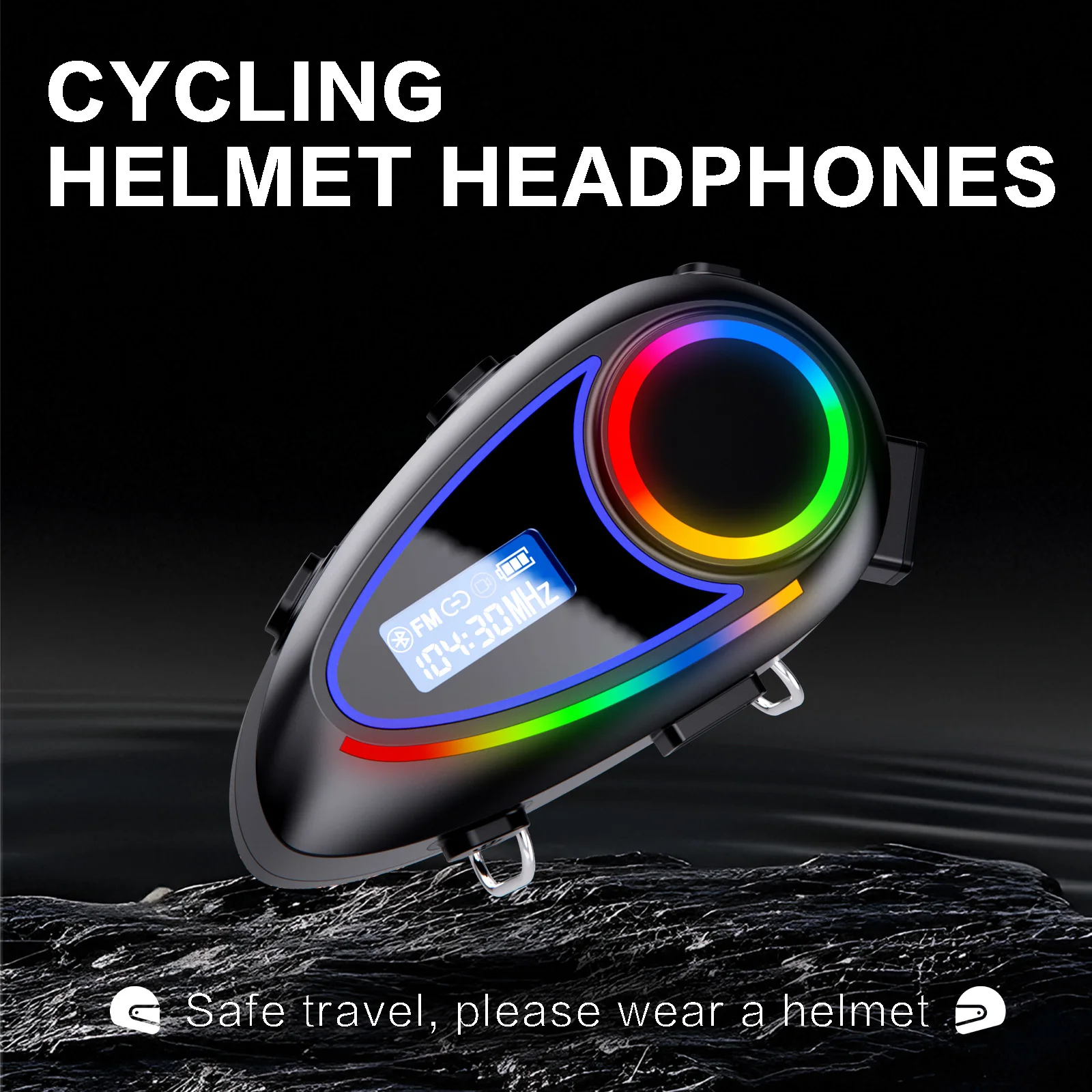 Smart motorcycle helmet headset with Bluetooth 6.0 support, unlimited-user walkie-talkie, unlimited-user music sharing, FM radio