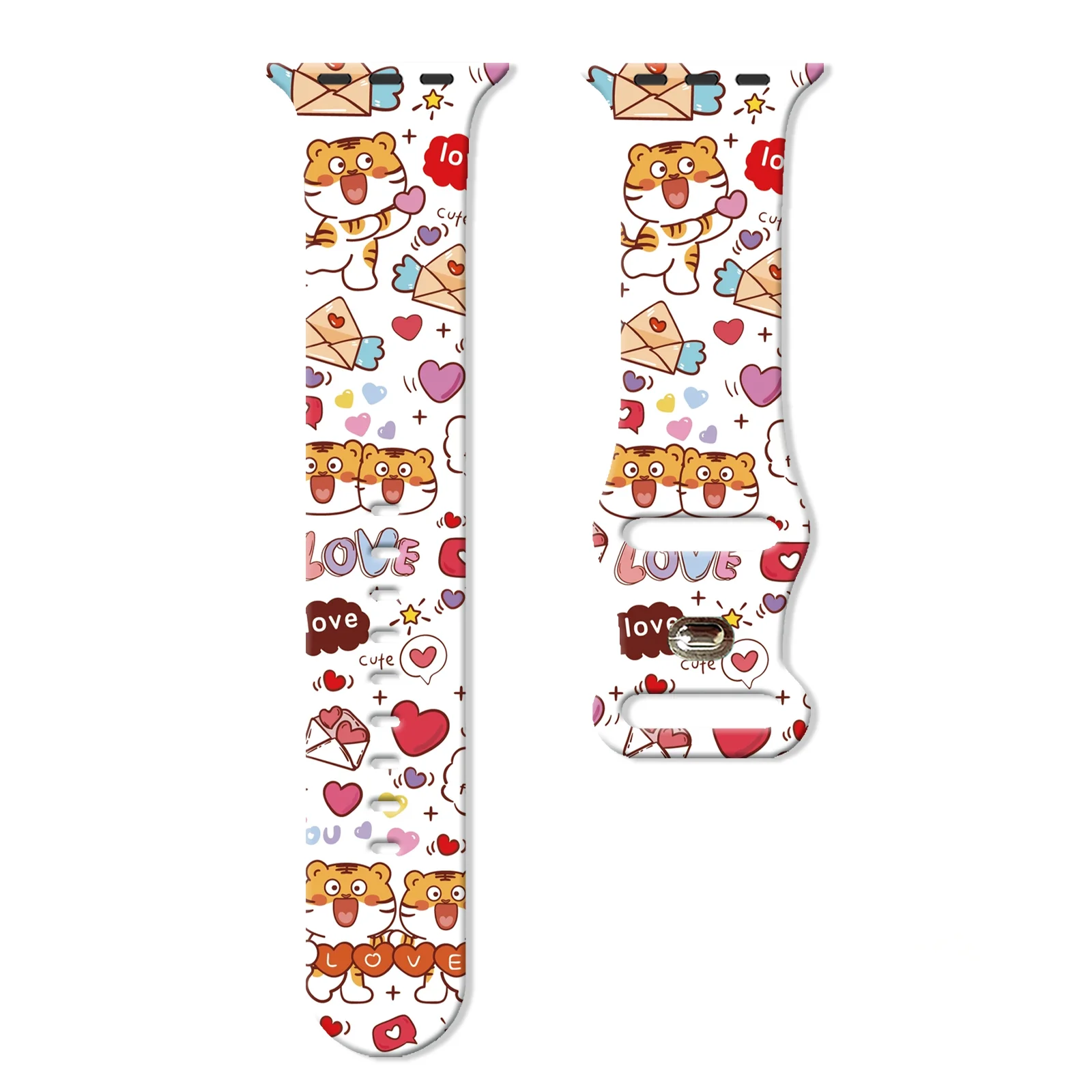 

Little Tiger printed Strap for Apple Watch 10 9 8 7 Silicone Band Replaceable Bracelet for iWatch 38mm 40mm 41mm 42mm Watchband