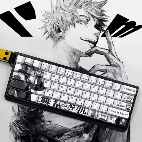 Gojo Satoru Anime Theme Keycaps Set PBT Sublimation Cherry Profile 102keys Custom Keycaps for Mechanical Keyboard Accessories
