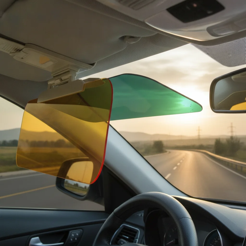 Car Sunshade Dual-Purpose Anti-Glare High-Beam Protection Durable ABS Material for Vehicle 1Pc