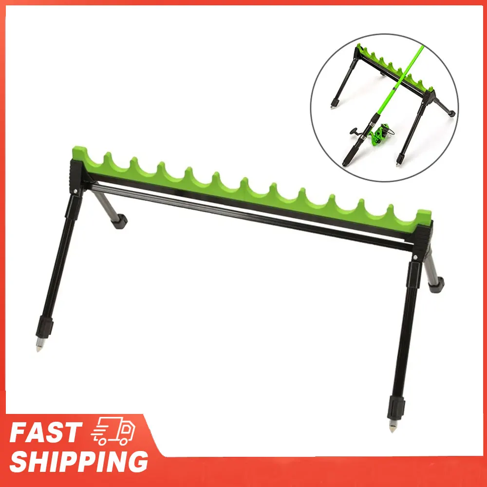 

Zinc Alloy 4-Leg Fishing Pole Holder Adjustable 2-section Fishing Rod Holder Tool
