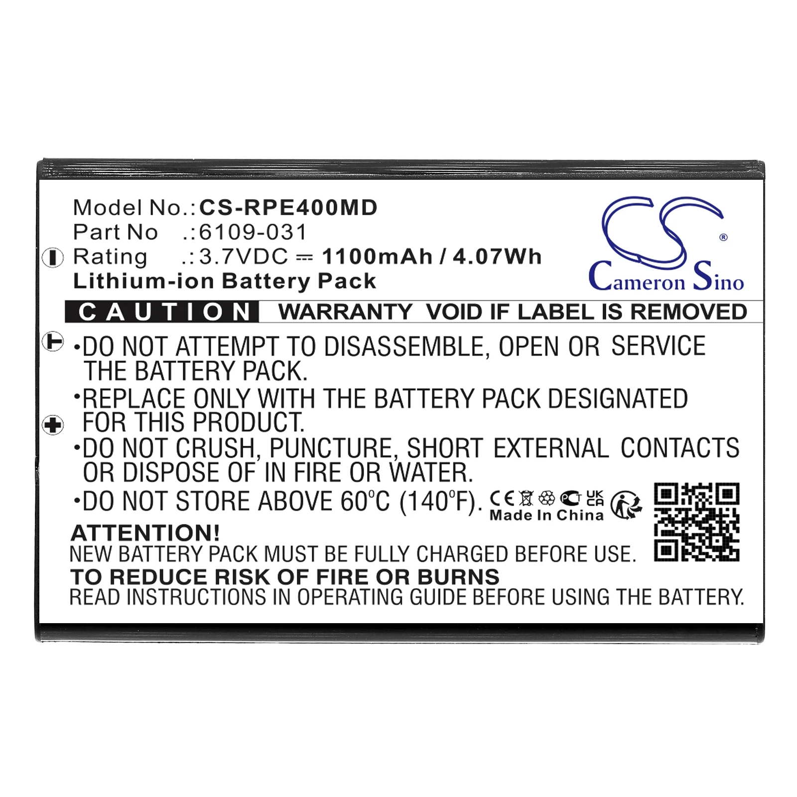 3.7V 1100mAh Medical Battery E4-BATT for MettlerToledo E4 XLS+, RA 17012337,6109-031 For Rainin E4 pipette, E4 XLS+ 