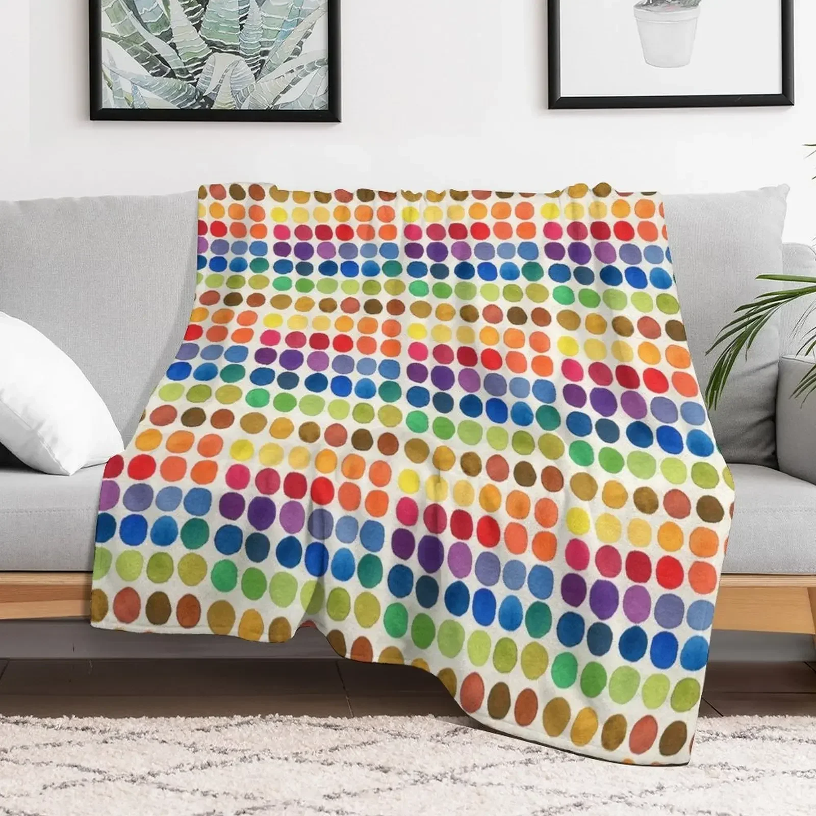 Rainbow spots with paper grain Throw Blanket blankets and throws Custom Summer Beddings Blankets