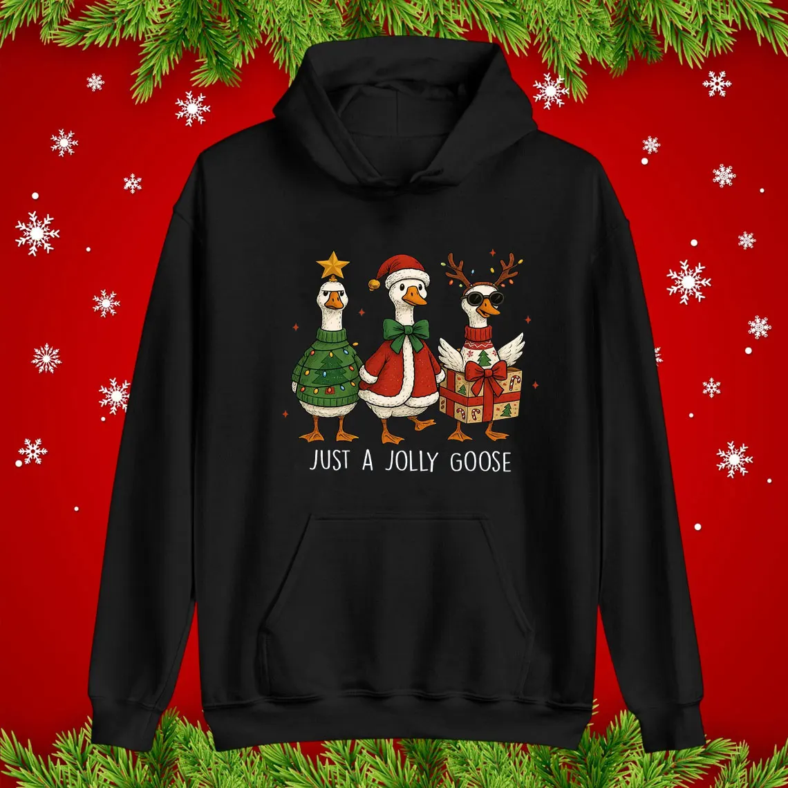 ジョリーグース ファニーファーム ホリデー クリスマス スウェットシャツ 素敵な漫画 レジャー 通勤 秋と冬 長袖プルオーバー