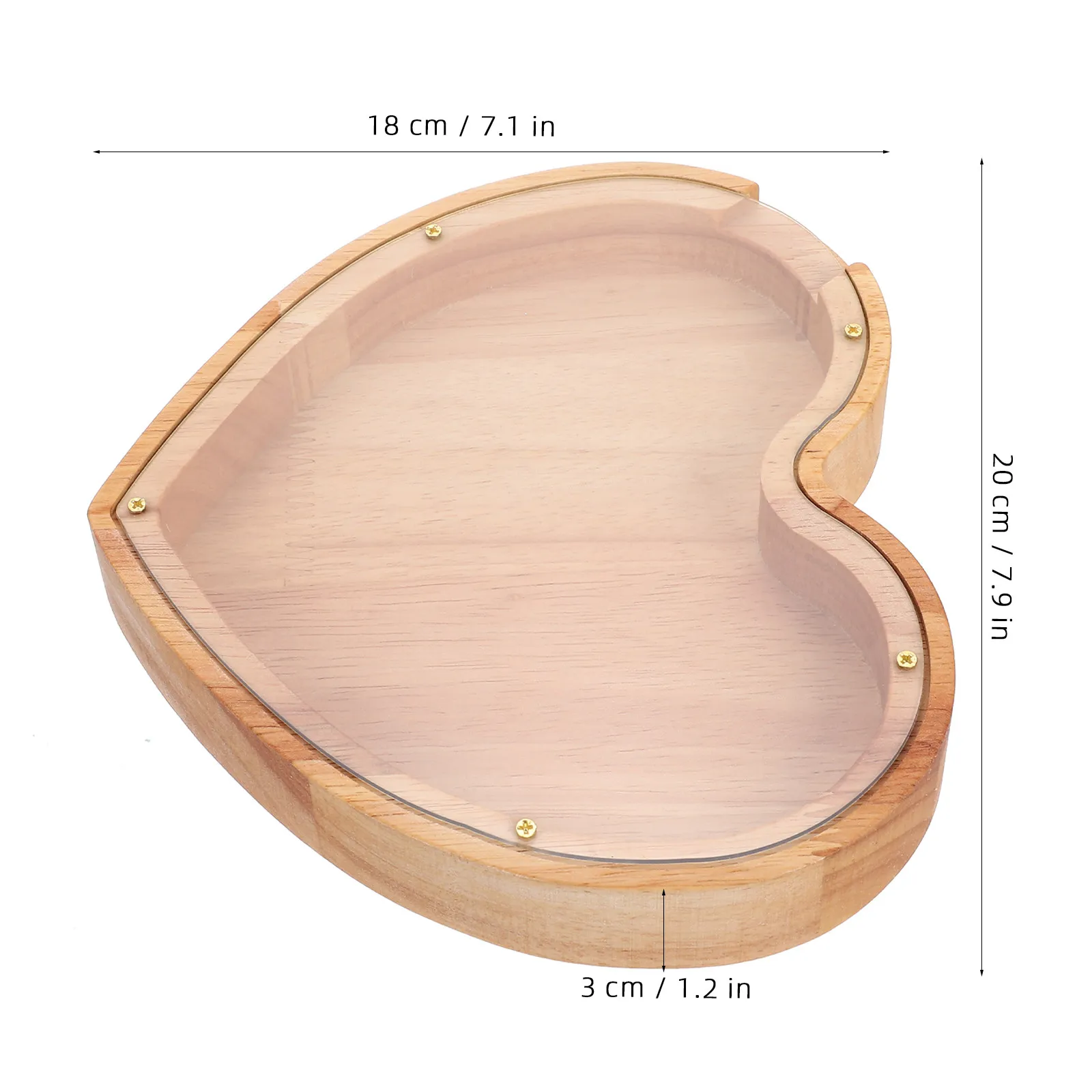 Heart-Shaped Wooden Piggy Bank for Adults – Decorative Savings Box & Home Decoration