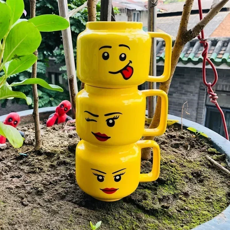 Crying cute naughty creative ceramics, coffee, milk, tea, water, funny cute expressions, breakfast, home