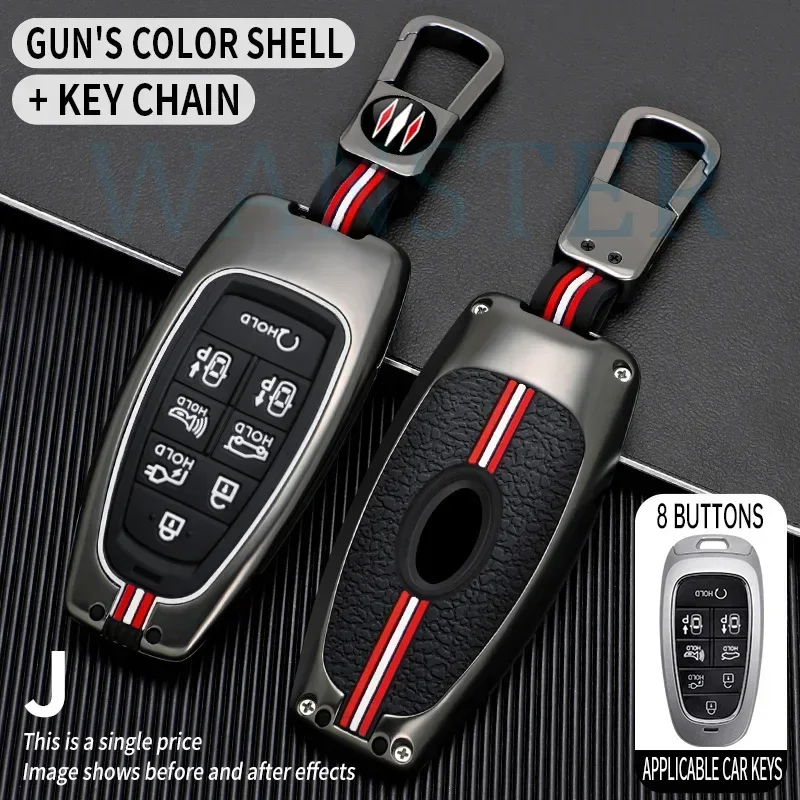 Metal Car Key Cover Case Shell for Hyundai Solaris Sonata Hybrid NEXO NX4 Grand Santa Fe Tucson LAFESTA CUSTO Ionic Grandeur GN7
