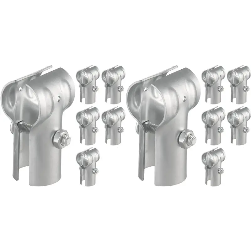 12 Pcs End Rail Clamps 1-3/8Inch Pipe Chain Link Fence Galvanized Steel T Clamps, Chain Link Fence Parts