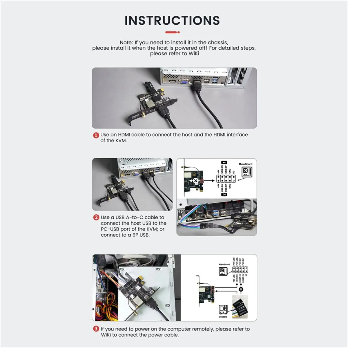 (A03R) NanoKVM-PCIe PiKVM Mini Remote Control Operation and Maintenance Server with POE WIFI, NanoKVM-PCIe-POE-WIFI-Kit