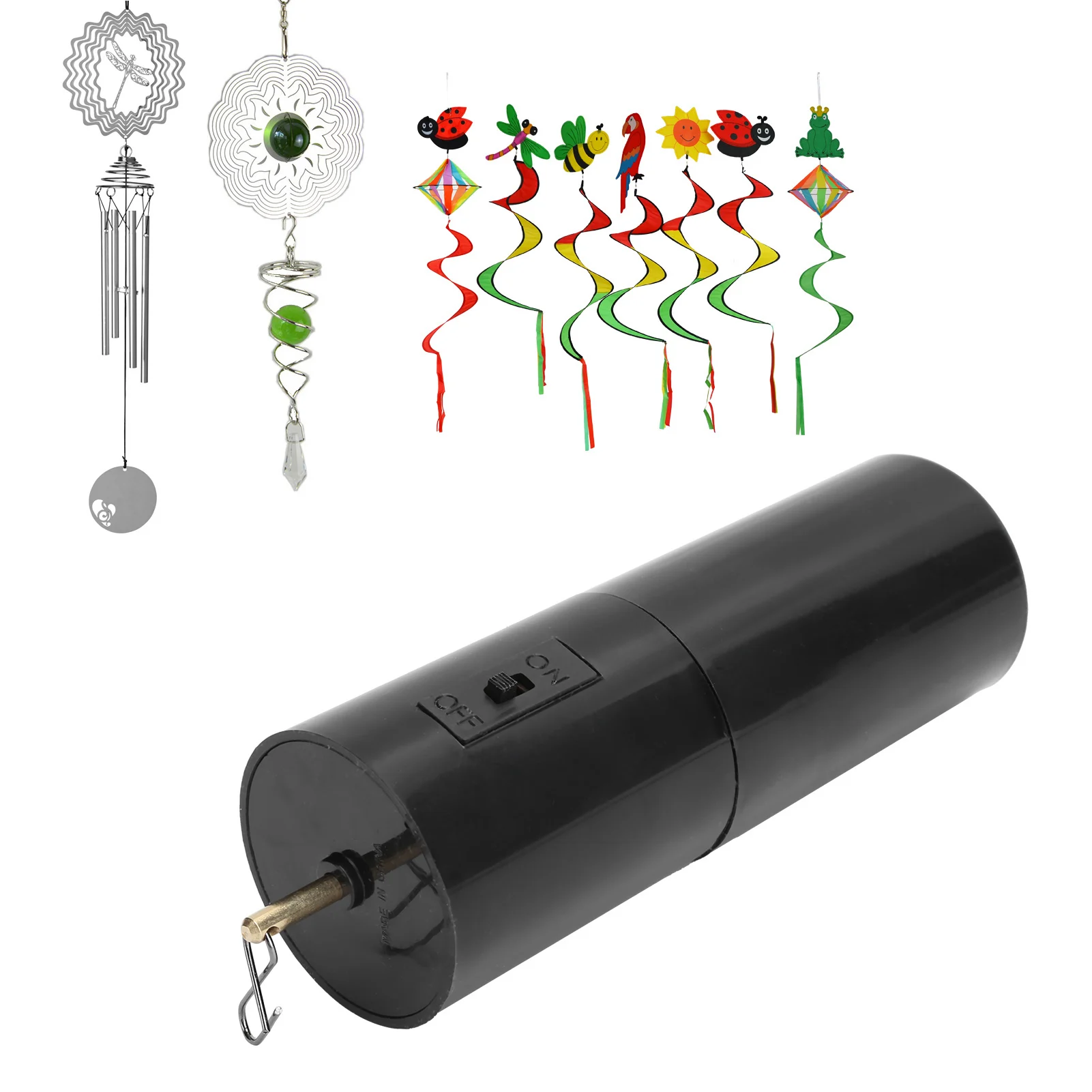 Hanging Black Rotating Motor for Wind Chimes Mobile Battery Operated Garden Decor Accessoy Hanging Display Motor Garden Accessoy