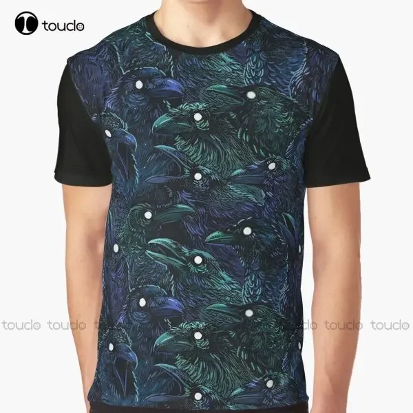 Raven Pattern Graphic T-Shirt Purple Shirt Digital Printing Tee Shirts Christmas Gift New Popular Xxs-5Xl Streetwear