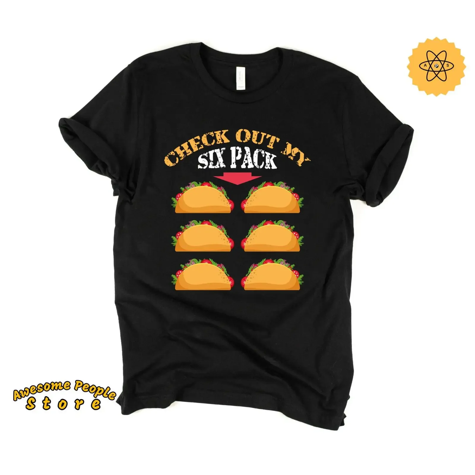 Check Out My Six Pack Funny Taco T Shirt Cinco de Mayo Tuesday Lover Foodie Mexican Food  vintage Washed Soft Versatile