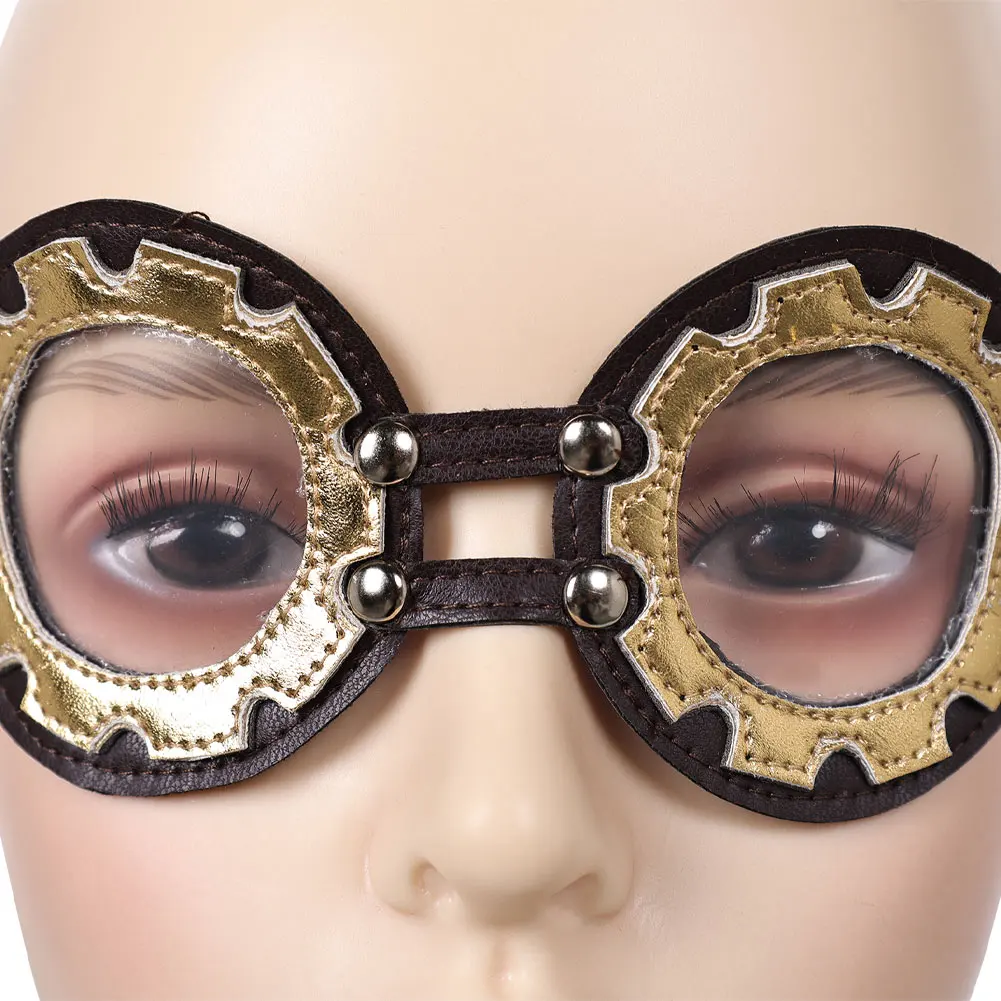Adult Arcane Vi Cosplay PU Leather Patch Eyemask Game LOL Halloween Party Disguise Eyewear Eye Mask Carnival Role Play Props