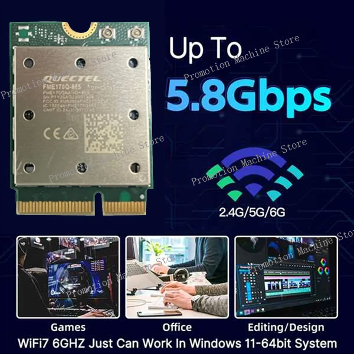 جديد ترقية ثلاثي الموجات FME-865 WiFi7 بلوتوث 5.4 بطاقة واي فاي لاسلكية 2.4G/5G/6Ghz محول الشبكة اللاسلكية ل Win11