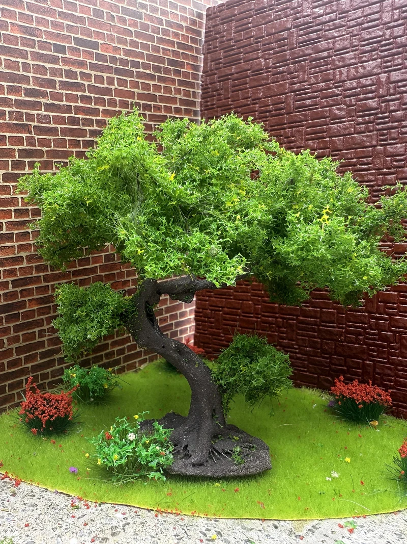 10-28cm Ho/oo/g Schaal Herfstmodel Boom Legergroen Miniatuur Tuinlandschap Boommodel Zandtafel Schaal Trein Spoorweg Lay-out - afbeelding 2