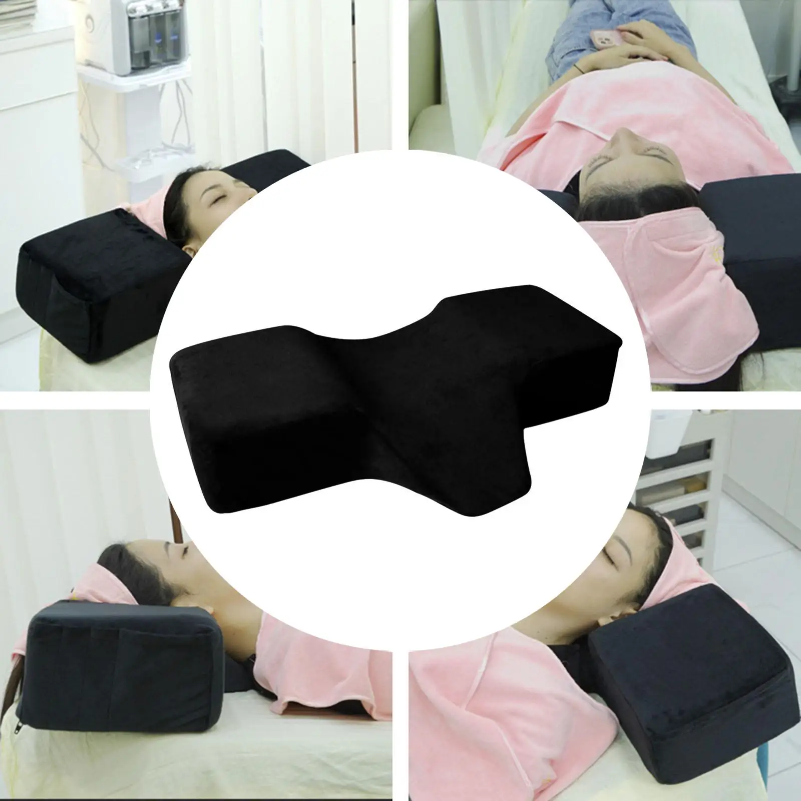 Lash Pillow Memory Foam Cushion Supplies Salon Pillow Ergonomic Curve Neck Pillow for Salon Home Eyelash Extension Beauty Makeup