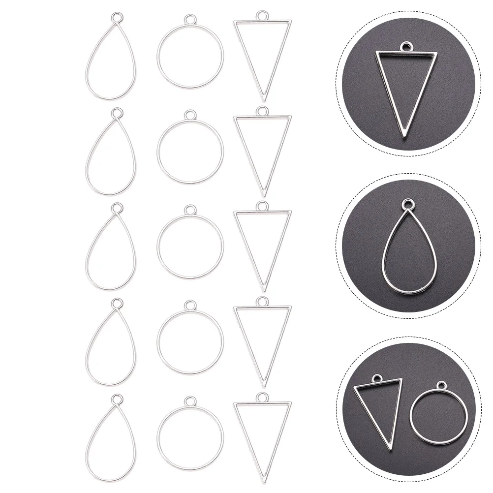 

45pcs Alloy Frame Pendant Blanks Geometric Hollow Bezel Open Back Jewelry Making Diy Epoxy Charms Accessory For Resin Earrings