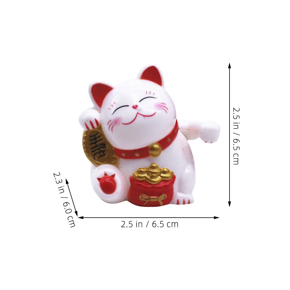 

6pcs Miniature Cat Shaking Hand Design Durable Outdoor Garden Decor Gift Cat Statue Lightweight Ornament