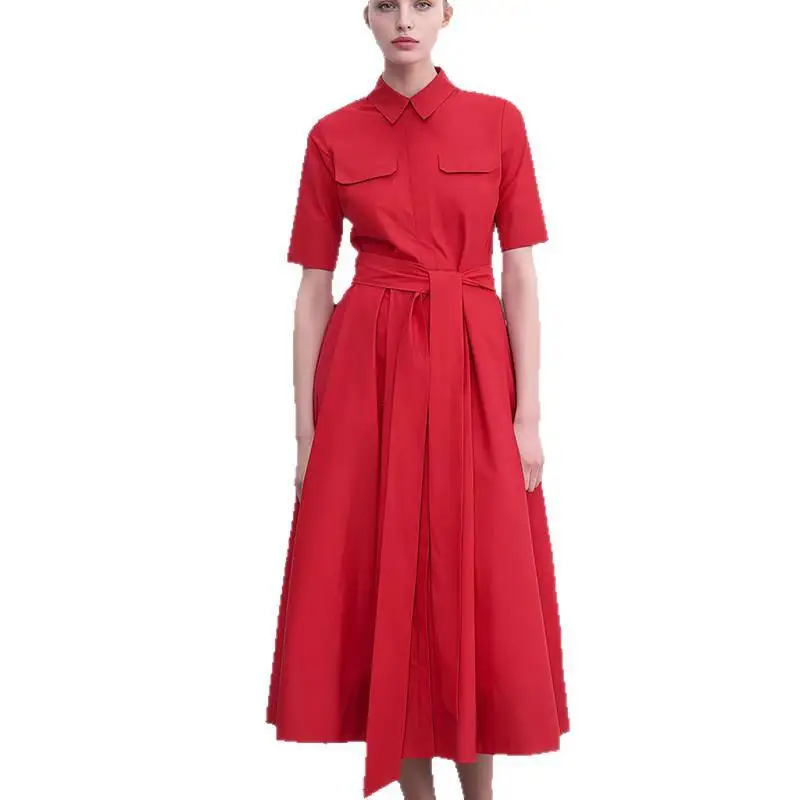 لون نقي irt حزام الخصر الوقوف طوق مرونة الخصر ألف خط الدكتور العادية Sve تنورة Sle المرأة الدكتور البوليستر النسيج