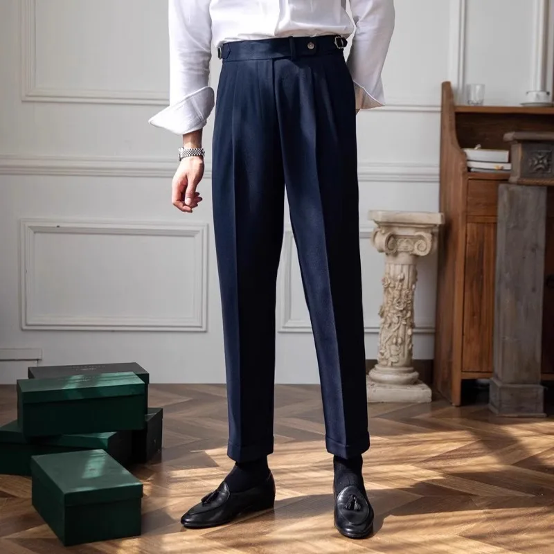 

Новые винтажные мужские брюки прямого кроя: повседневные, деловые, базовые, с высокой талией, для ежедневной носки