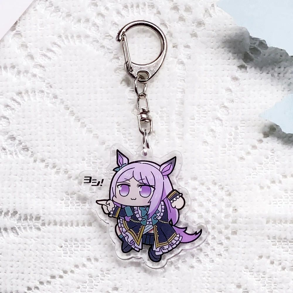 1/11PCS Anime Characters Pretty Derby Acrylic Car Keychain Accessories Keyrings Friends Gifts Funny Bag Charms Backpack Pendant