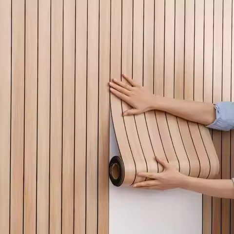 1 Roll SXP Self-Adhesive Grid Panel Wall Sticker 3D Textured Striped Wallpaper for Ceiling Living Room Home Decor Peel and Stick