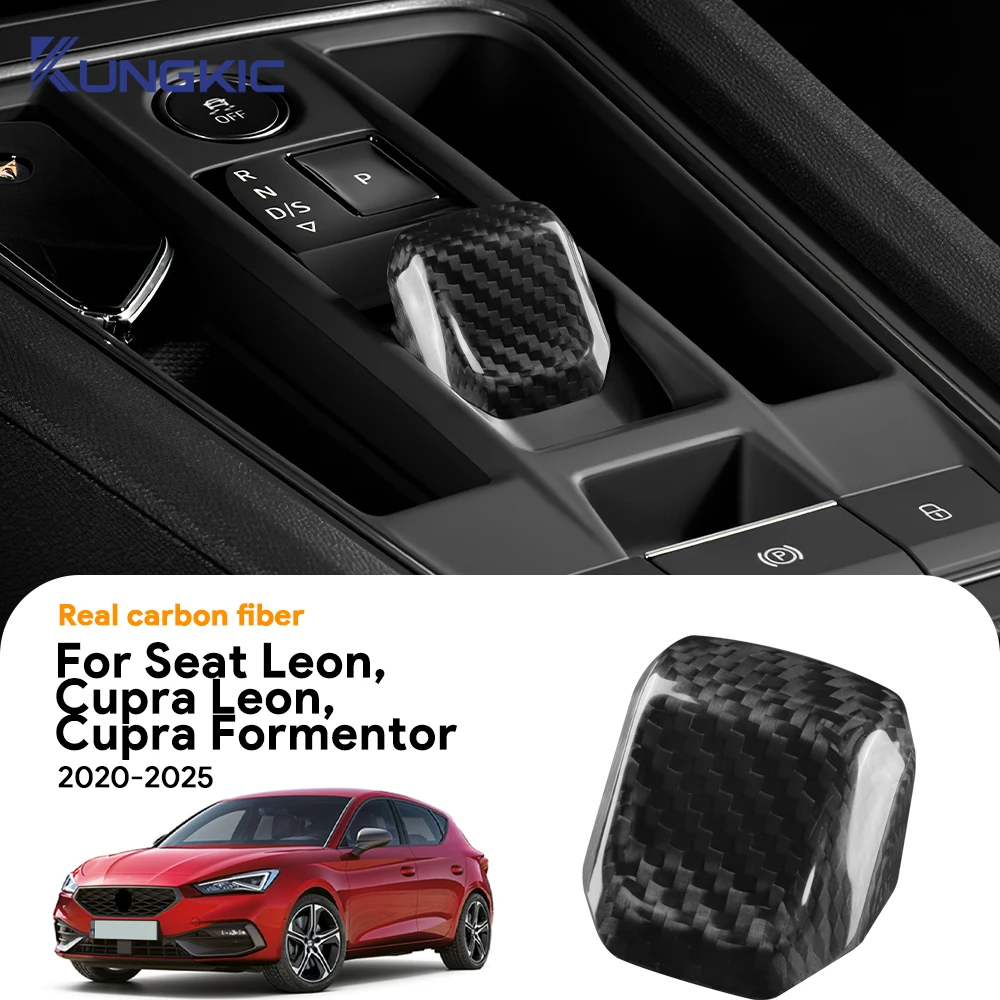 Real Dry Carbon Fiber For Seat Leon MK4/Cupra Leon/Cupra Formentor 2020 2021 2022 2023 2024 2025 LHD RHD Gear Shift Konb Trim