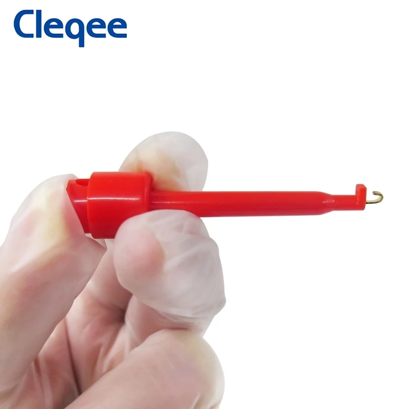 Cleqee P5001 10pcs IC Test Hook Clip Test Probe for Electronic Testing SMD Mini Grabber Welding DIY Copper Connector Accessories