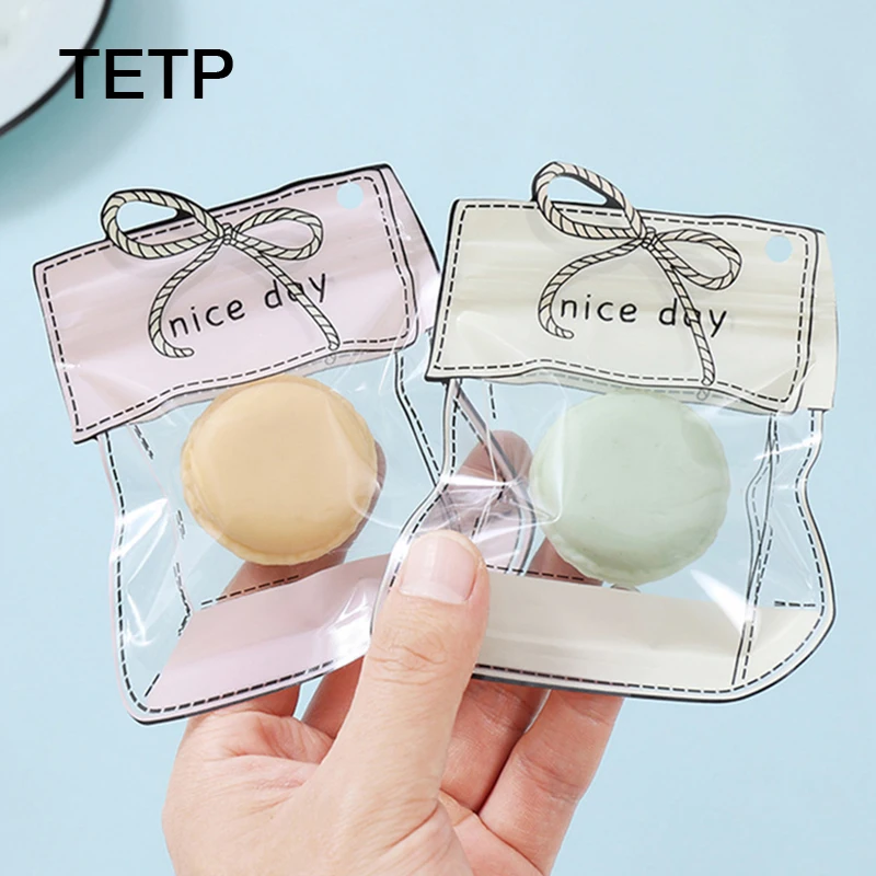 TETP 100Pcs Pink/Green Ziplock Bags Hairpin Headwear Bracelet Packaging Storage Candy Snacks Decoration For Child Favors Pocket