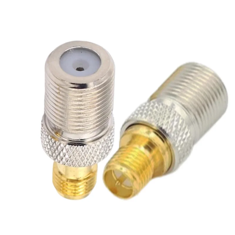 Conector coaxial RF Tipo F macho para plugue macho SMA, cobre puro, adaptador coaxial reto, 2pcs