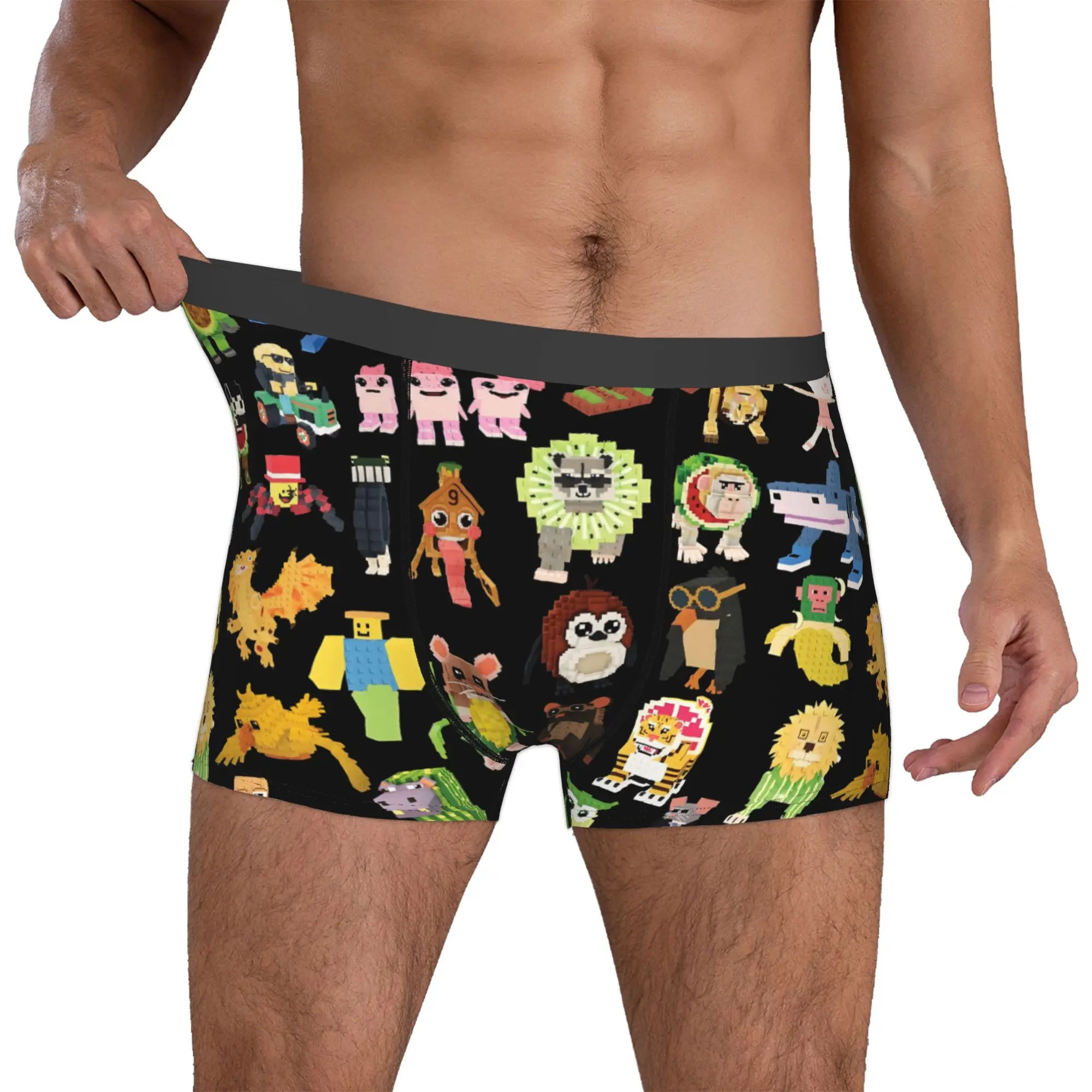 Maßgefertigte Neuartige Rock-Italienische Brainrot-Cartoon-Boxershorts, Herren-Unterhosen, Dehnbare Slips, Unterwäsche