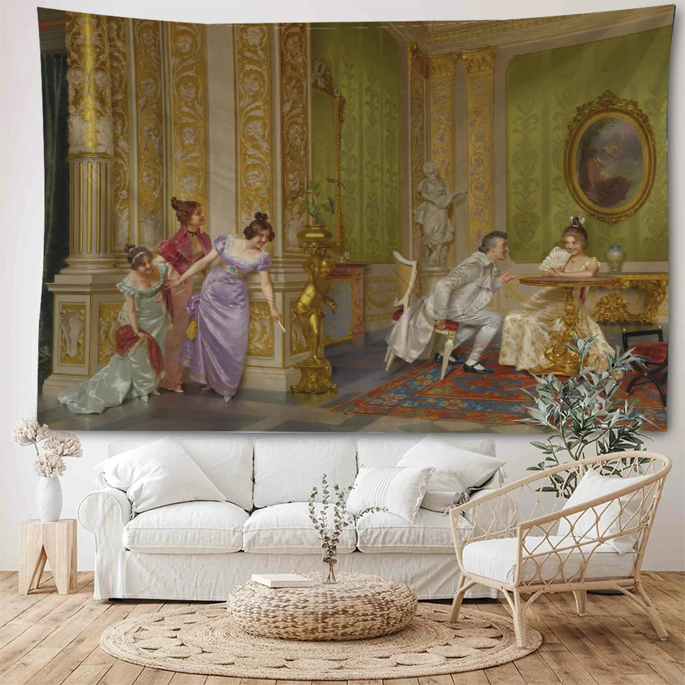 European classical figure oil painting background decoration tapestry appreciation of classical paintings home decoration