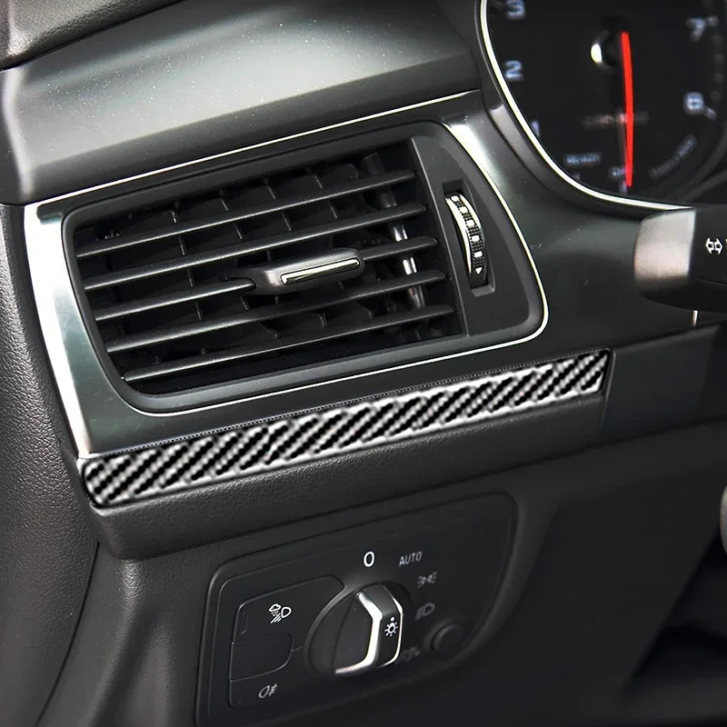 For Audi A6 C7 2012-2018 Carbon Fiber Sticker Interior Console Dashboard Panel Decoration Cover Car inside Trim Accessories