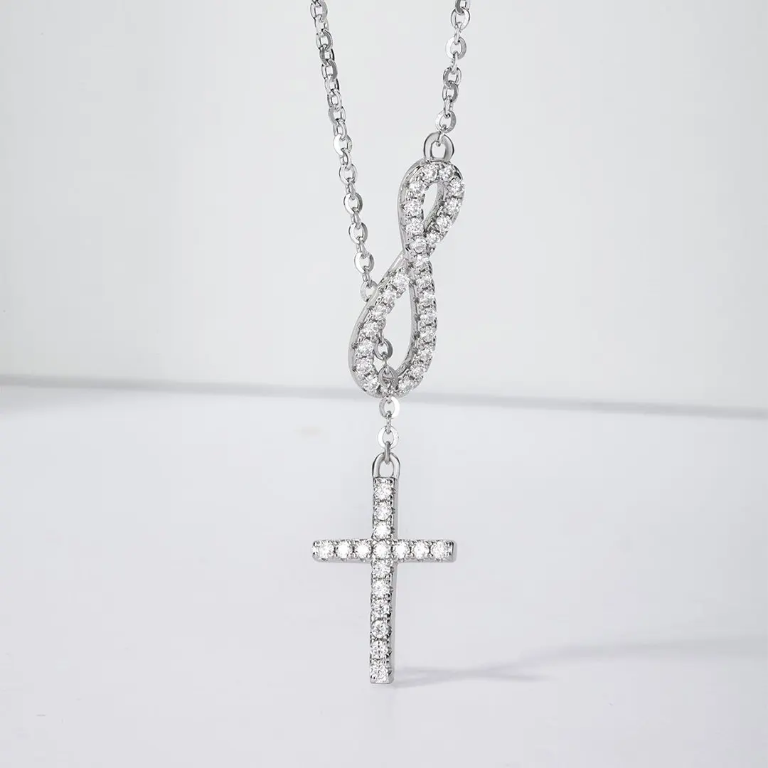 s925-silver-plated-18k-platinum-moissanite-diamond-infinite-knot-cross-necklace-025ct