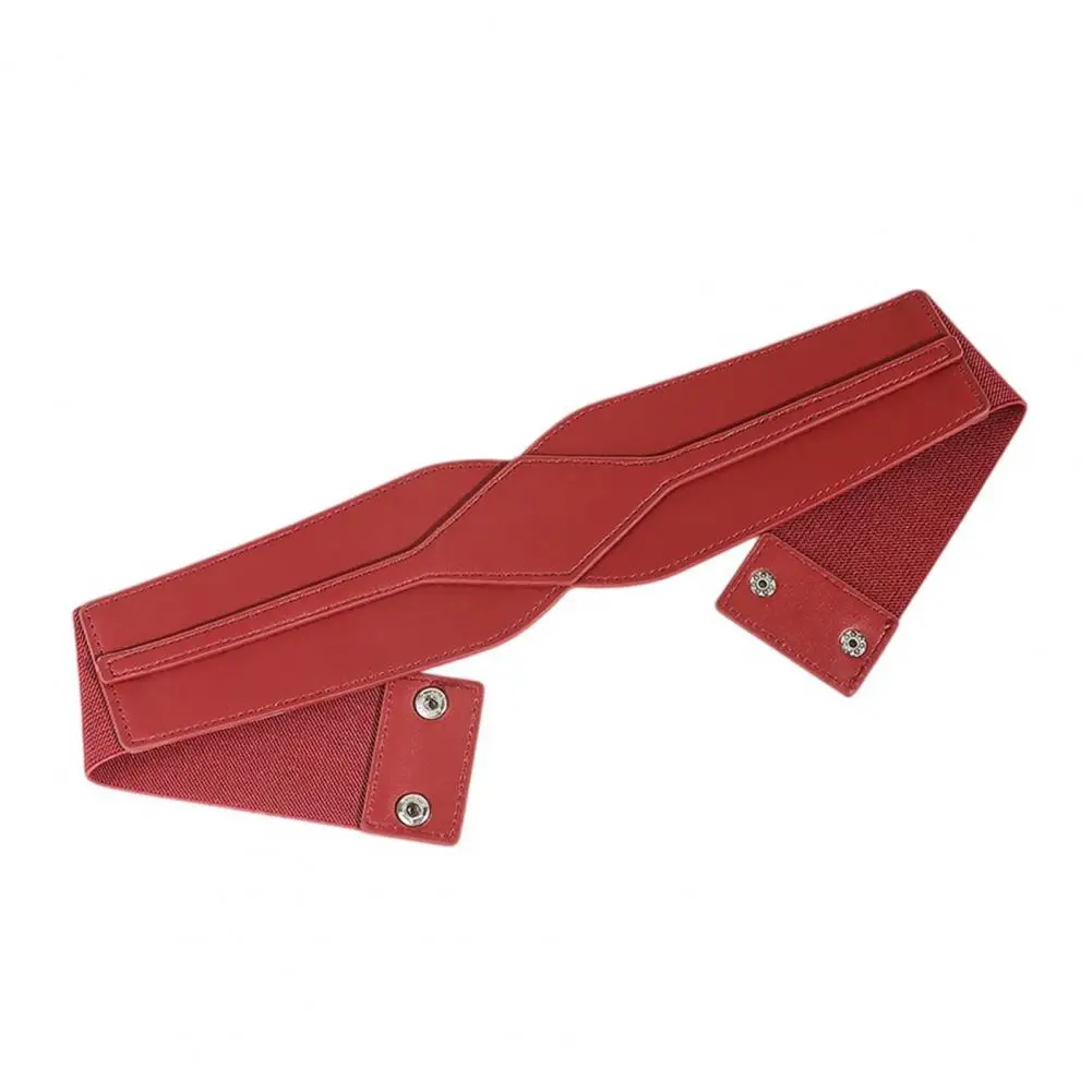 Wide Waist Cincher for Dresses Women’s Faux Leather Waist Belt with Wide Elastic Band Metal Buckle for Sweater for Outfits