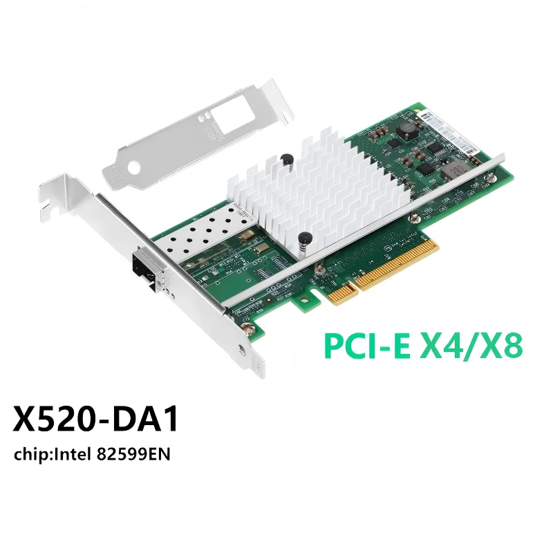 10Gb PCI-E NIC Intel X520-DA1, with Intel 82599EN Chip,10G PCI Express 2.0 X4/ X8 Ethernet Adapter Support Windows/Linux/VMware