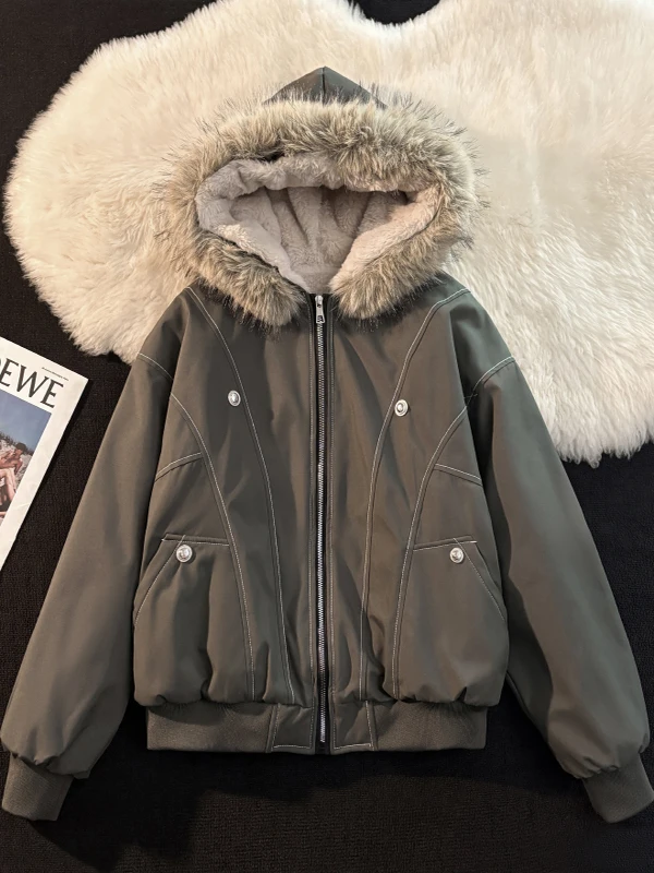 

Мужская зимняя куртка с отстегивающимся капюшоном, утепленная, из хлопка, в американском стиле, с длинными рукавами, молодежная, повседневная, теплая