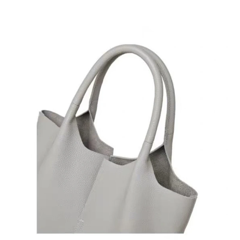 Großer weicher Shopper, Set-Tasche, weibliche Einkaufstasche aus echtem Leder, Umhängetasche aus echtem Leder für Frauen, Pendel verkehr, a740