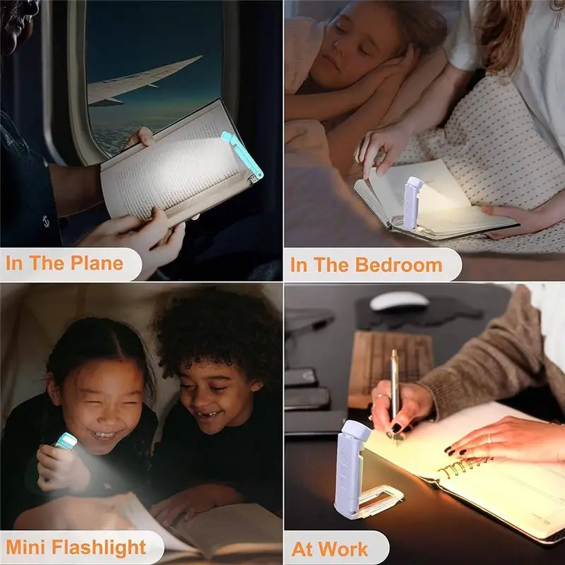 Lively- Reading Light Portable Rechargeable Book Light for Reading At Night in Bed,Timer for Kids Night Book Reading Lover White