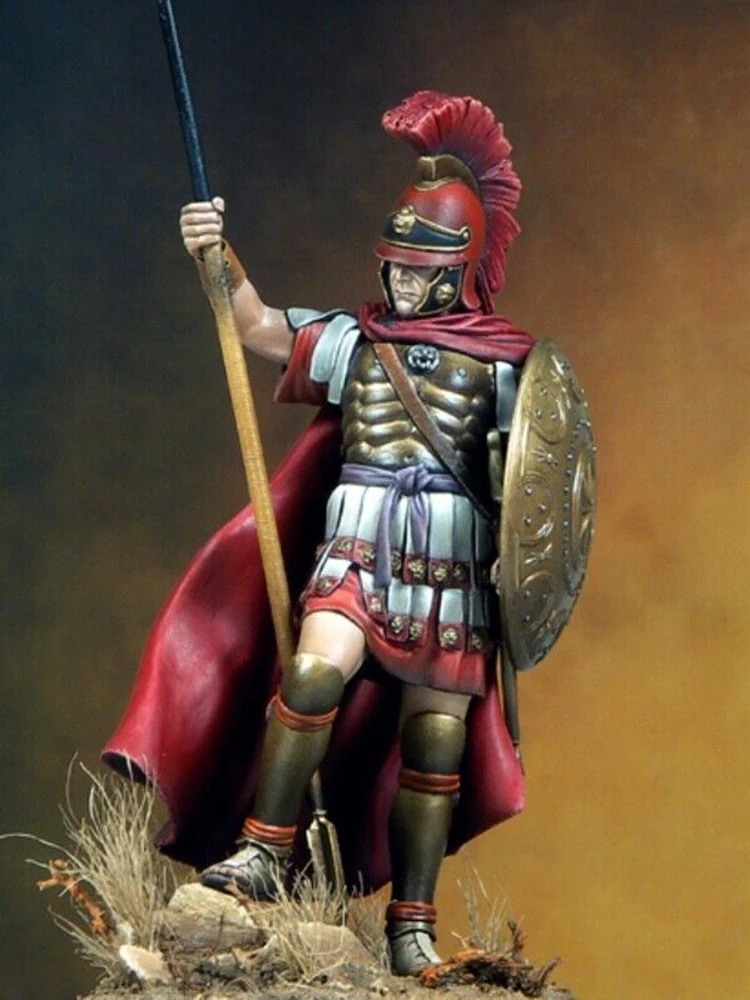 New Unassembled 1/24 75mm ancient man stand with shield  Resin Figure Unpainted Model Kit