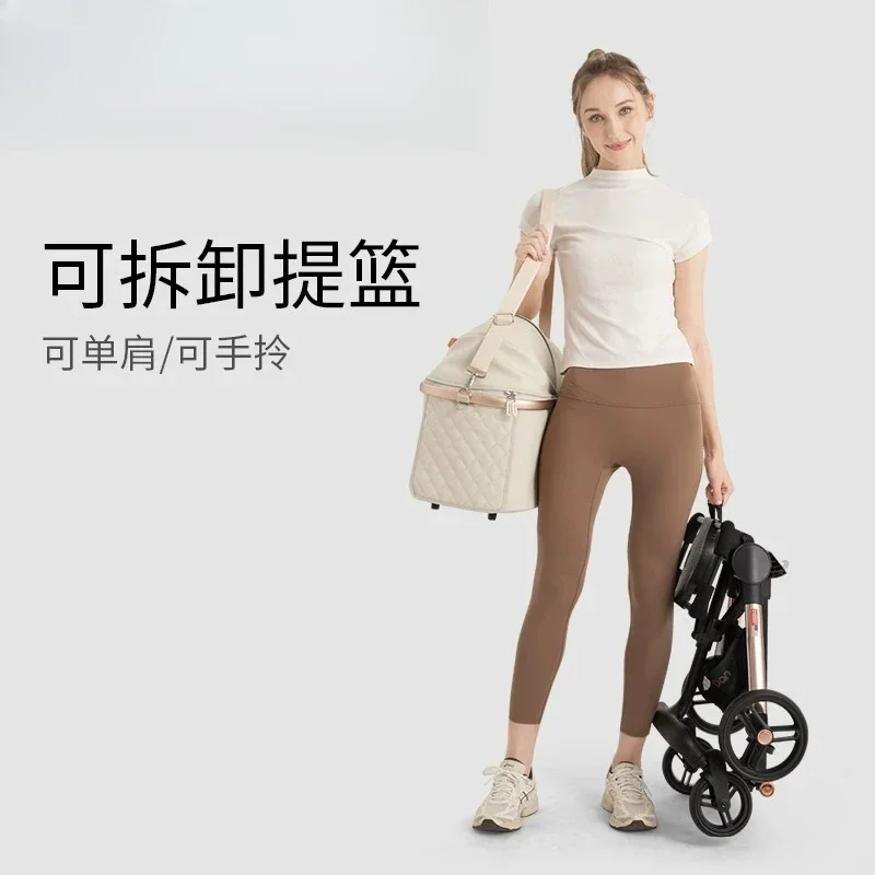 OEMPet Car Out Double Dog Cart Folding Double Seat Double Decker Pet Car Cat Small Dog